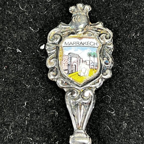 Set Of 10 Vtg Collectible Souvenir Spoons Enamel Shields Crest Europe So America - Picture 10 of 16